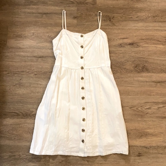 White Button Up Dress - Picture 1 of 5